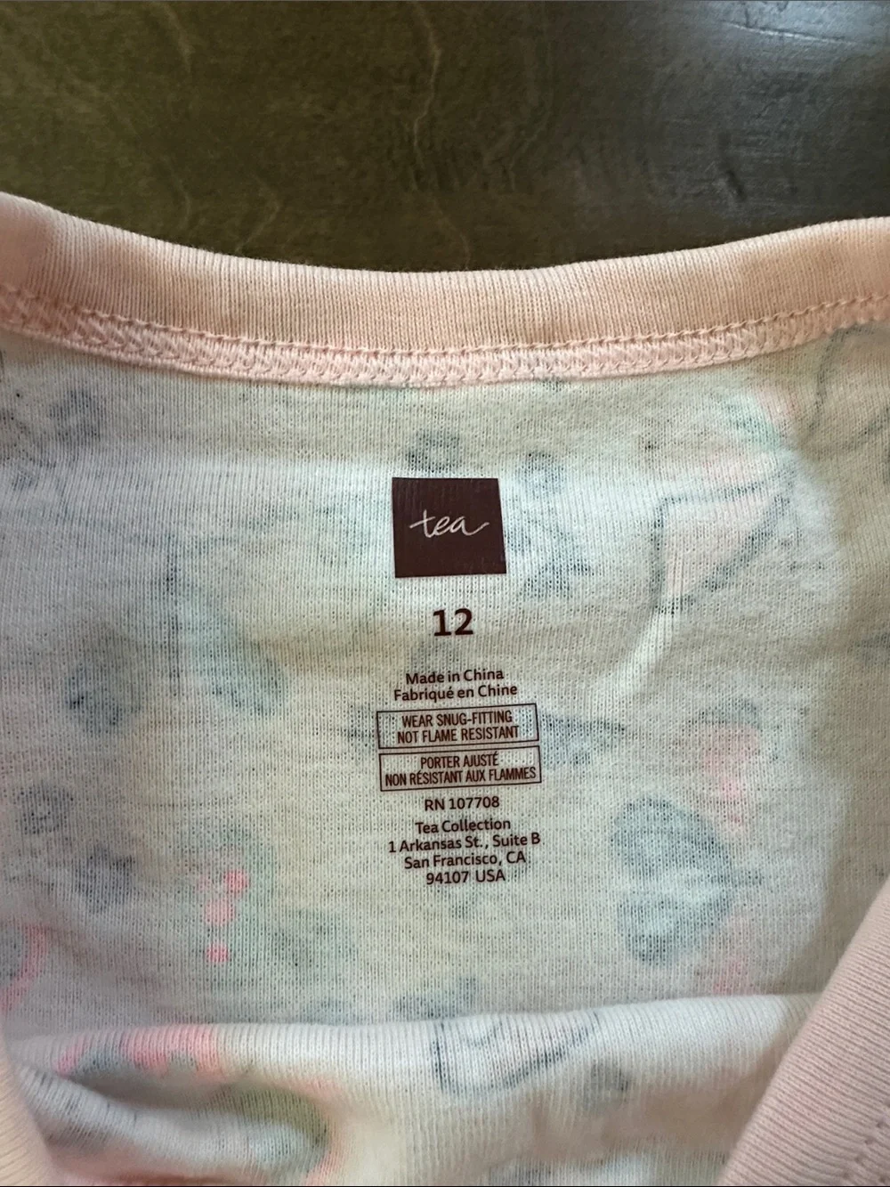 New Tea Collection Tank Butterfly Pajamas, Size 12.